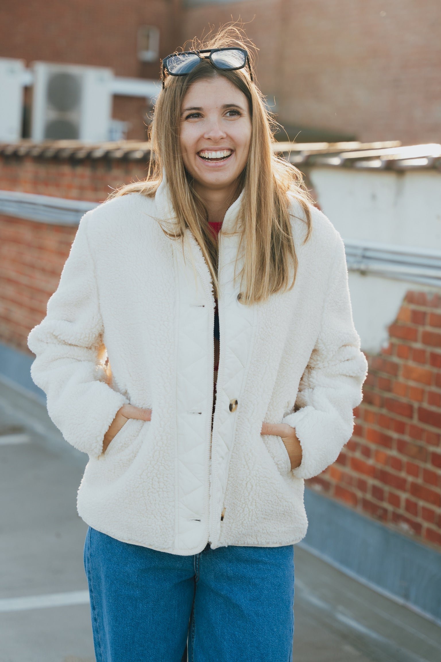 Toni teddy jacket cream