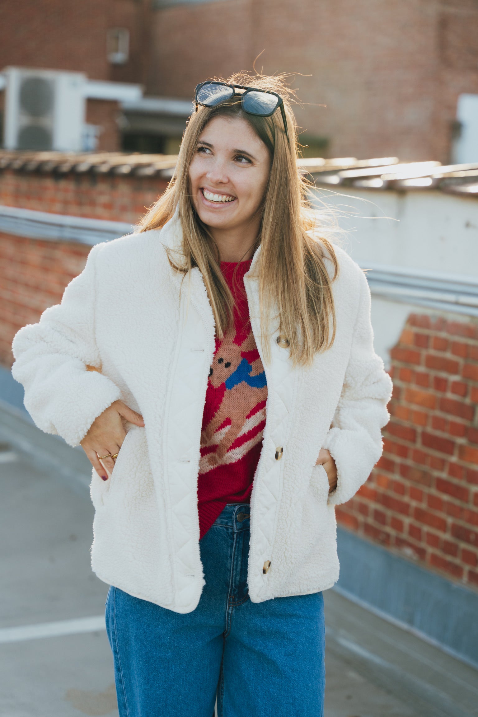 Toni teddy jacket cream