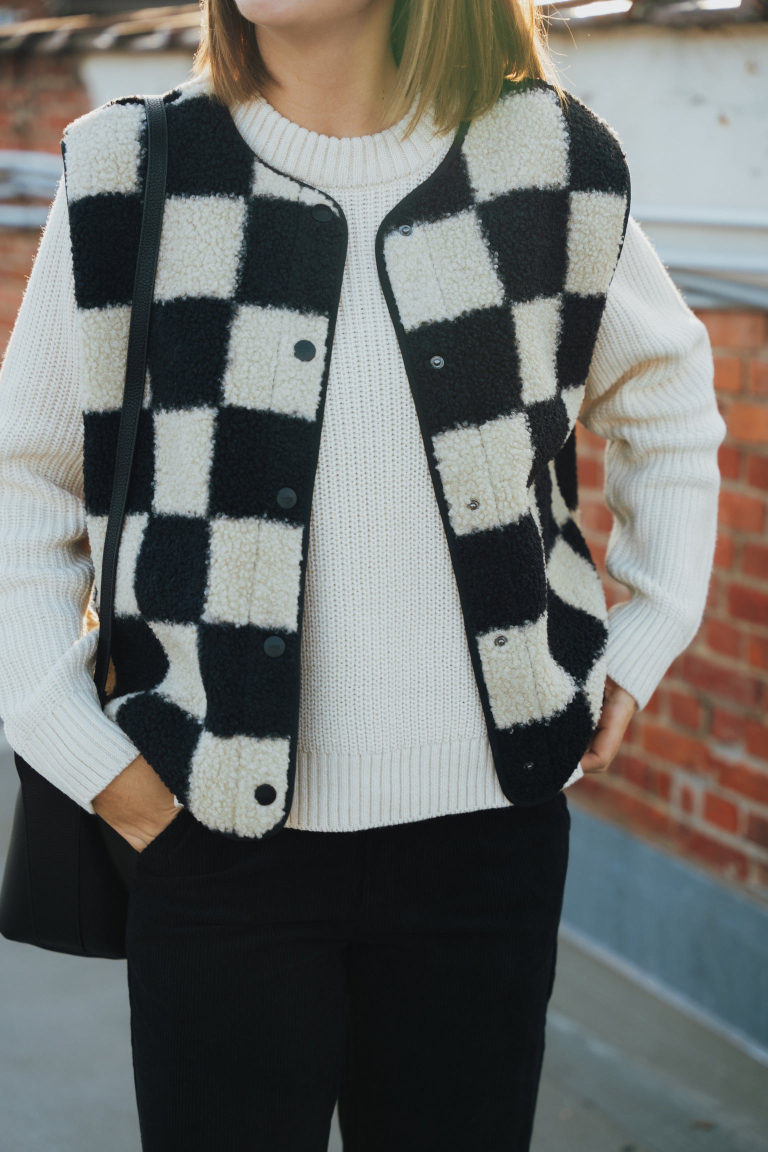 Vera teddy gilet black