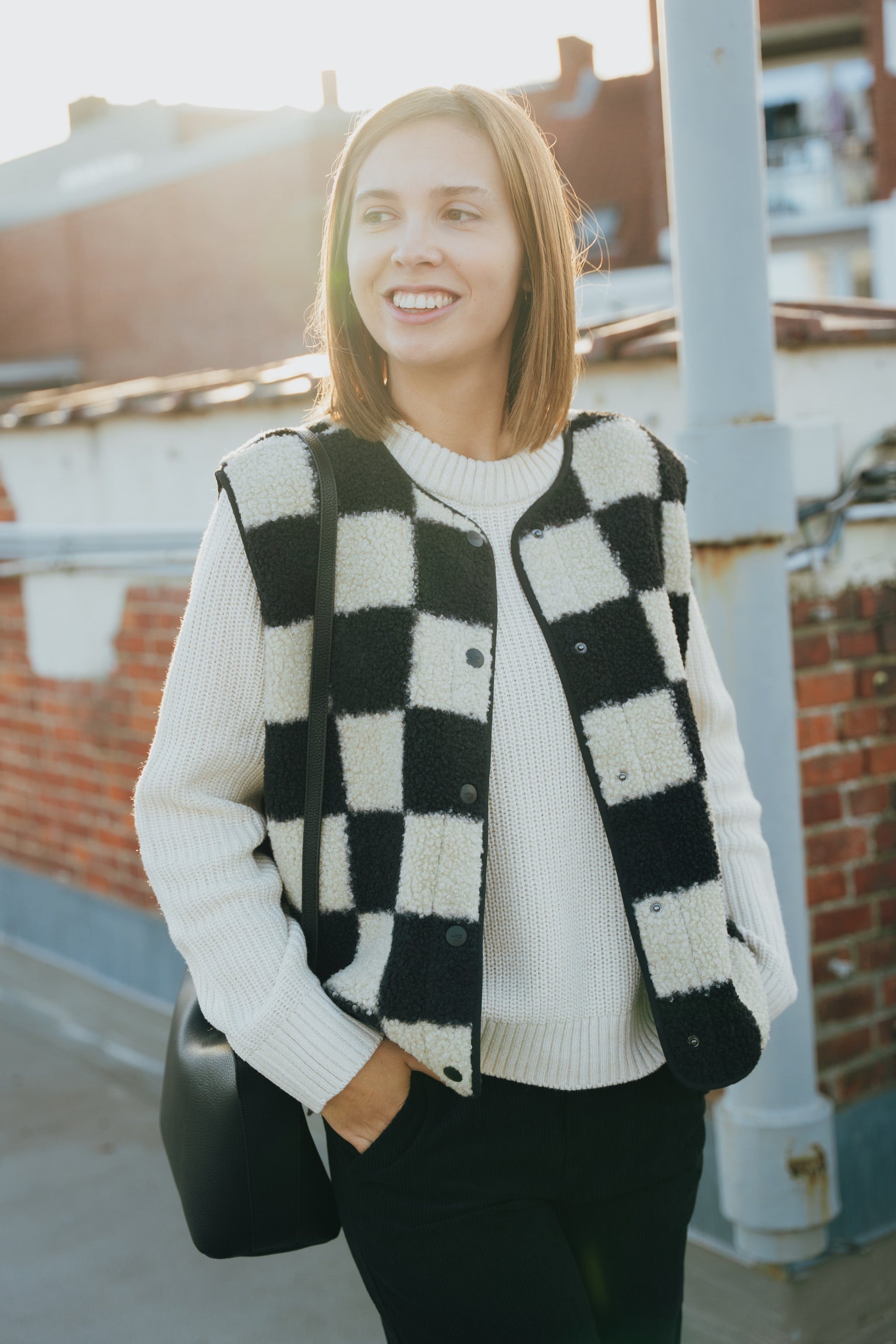 Vera teddy gilet black