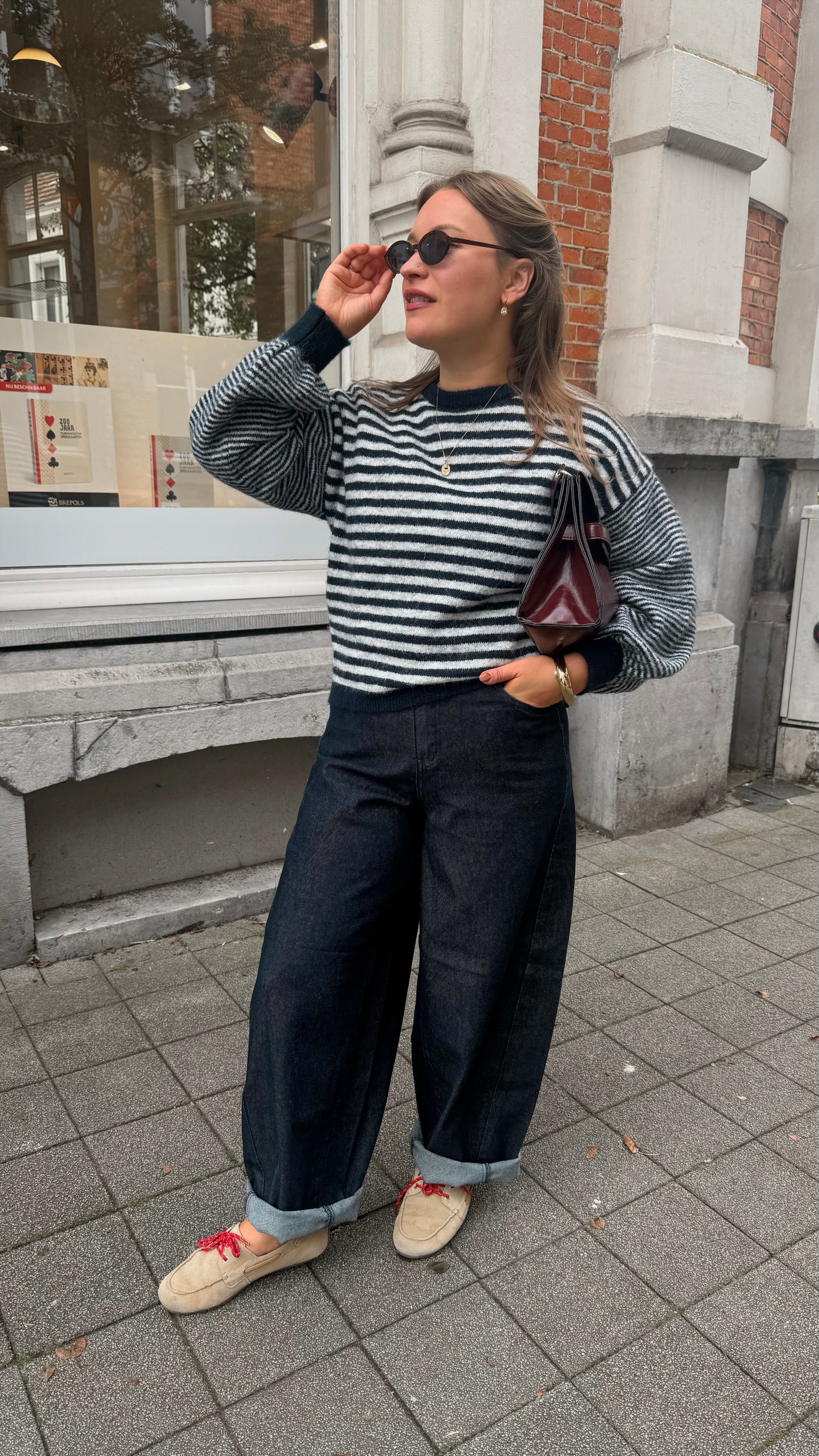 Katie striped pull - navy