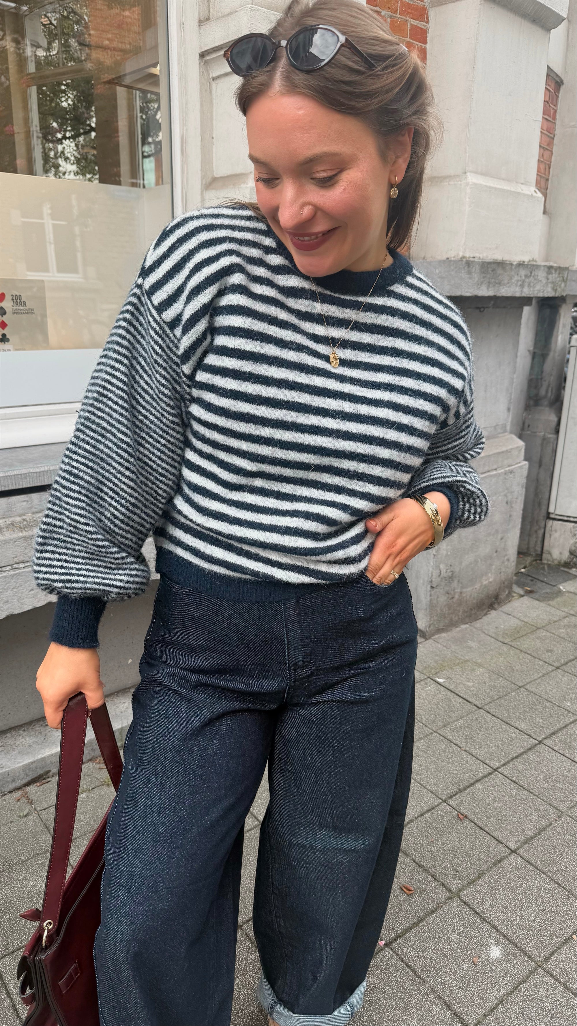 Katie striped pull - navy