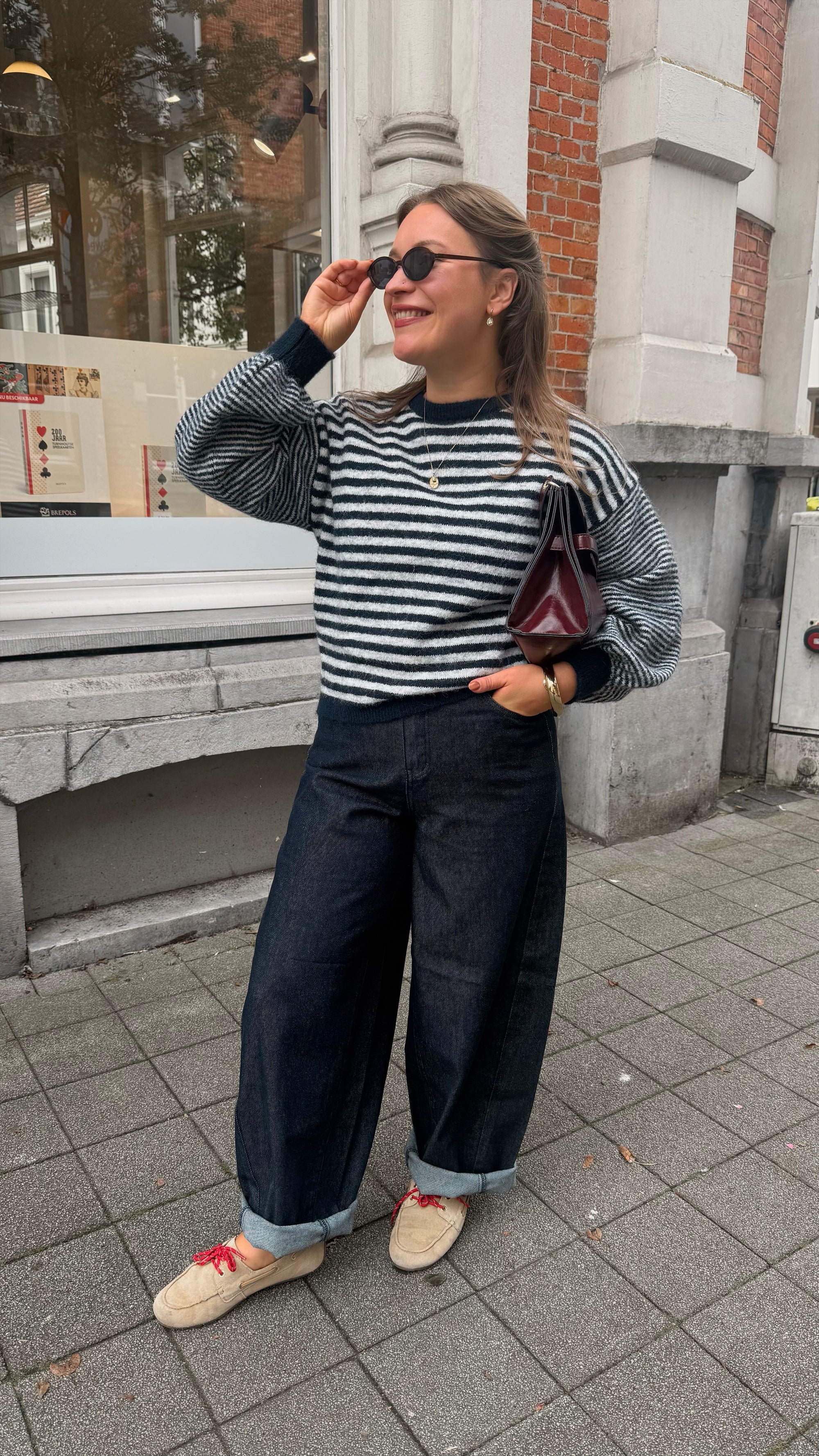 Katie striped pull - navy