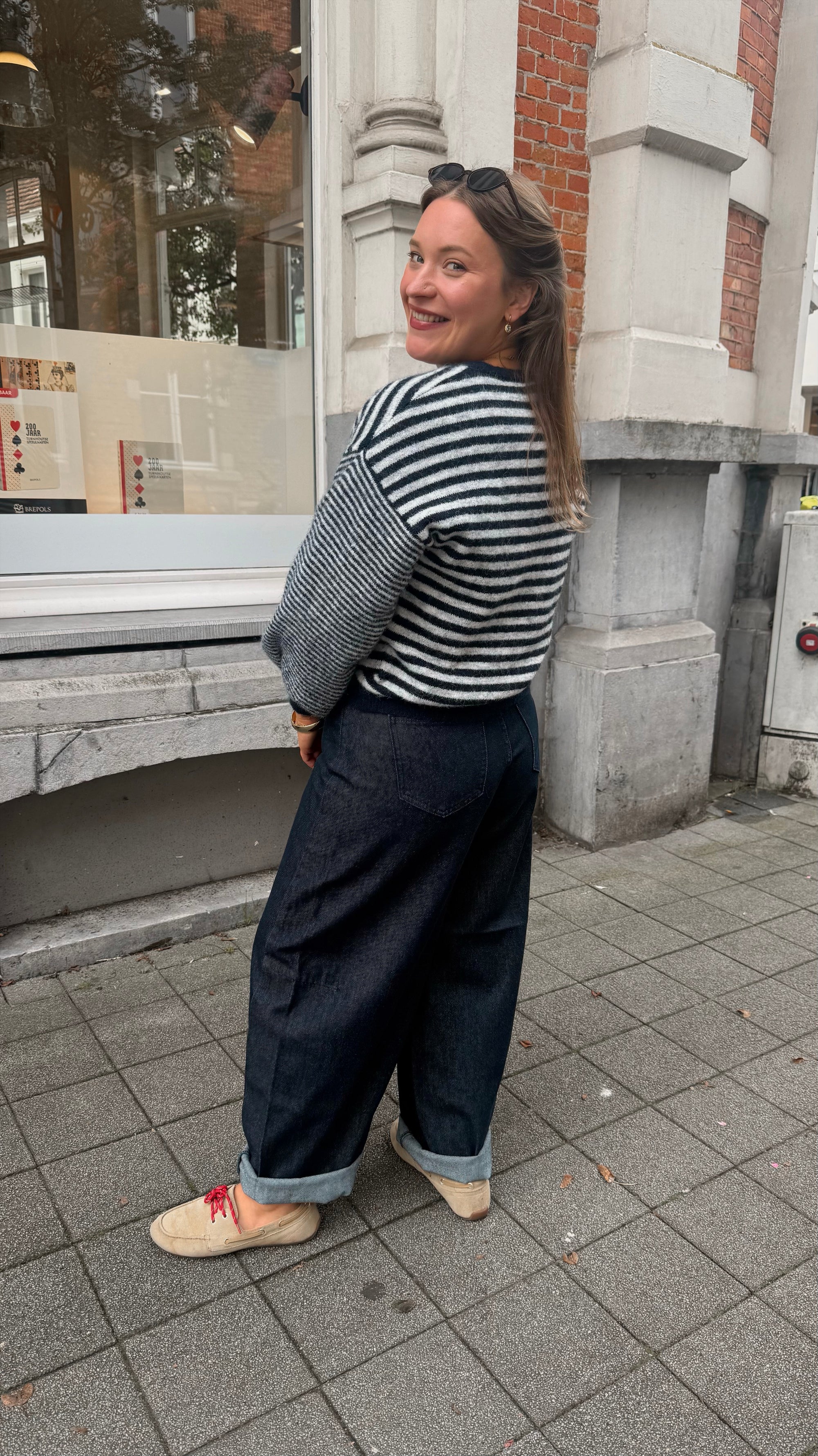 Katie striped pull - navy