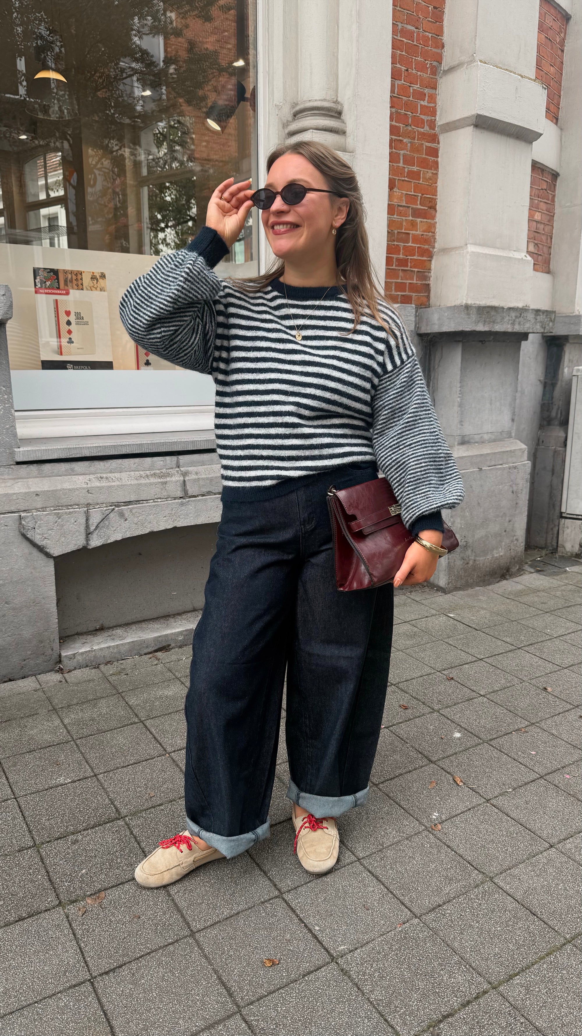 Katie striped pull - navy