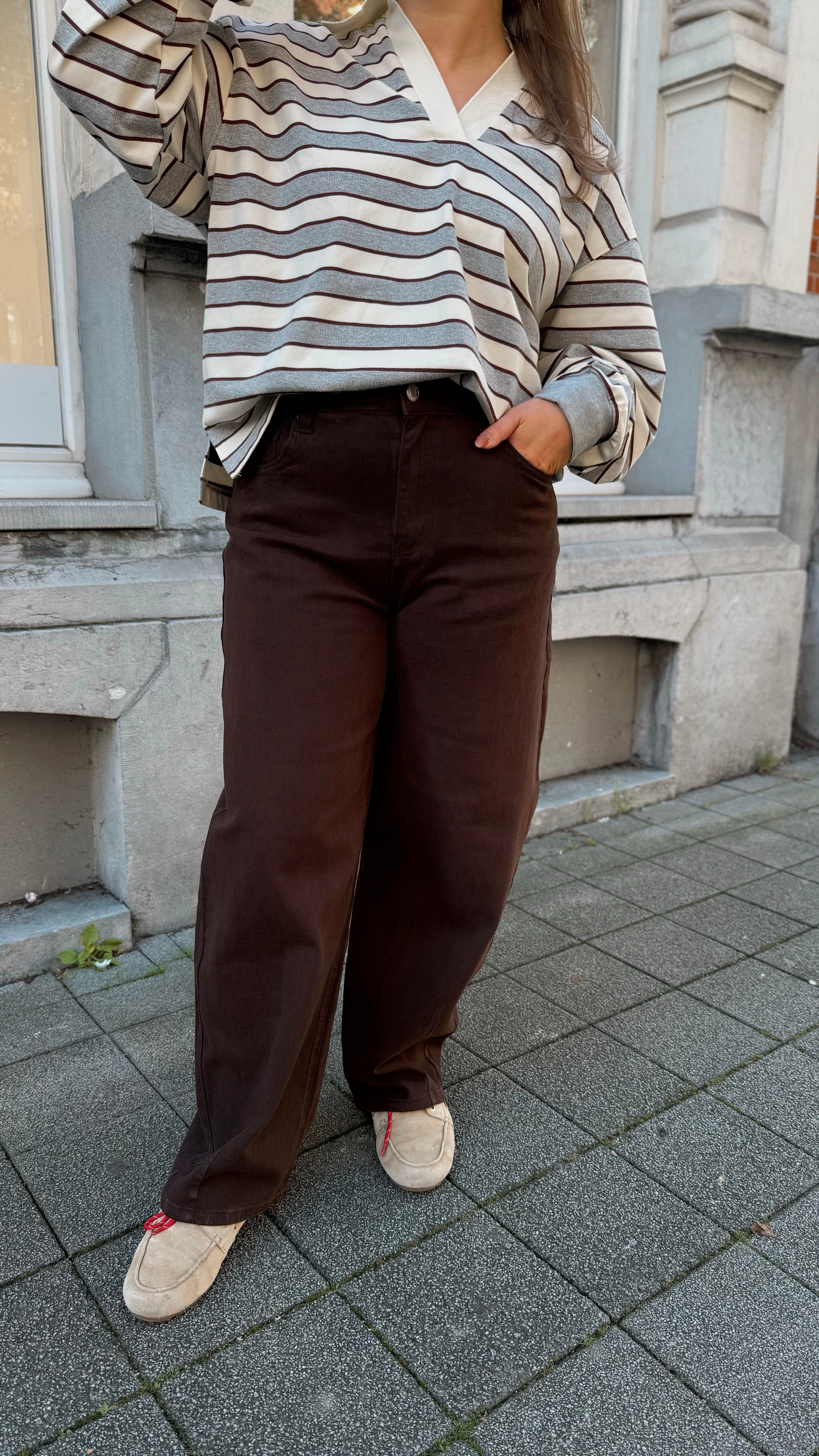 Ditte barrel jeans - brown