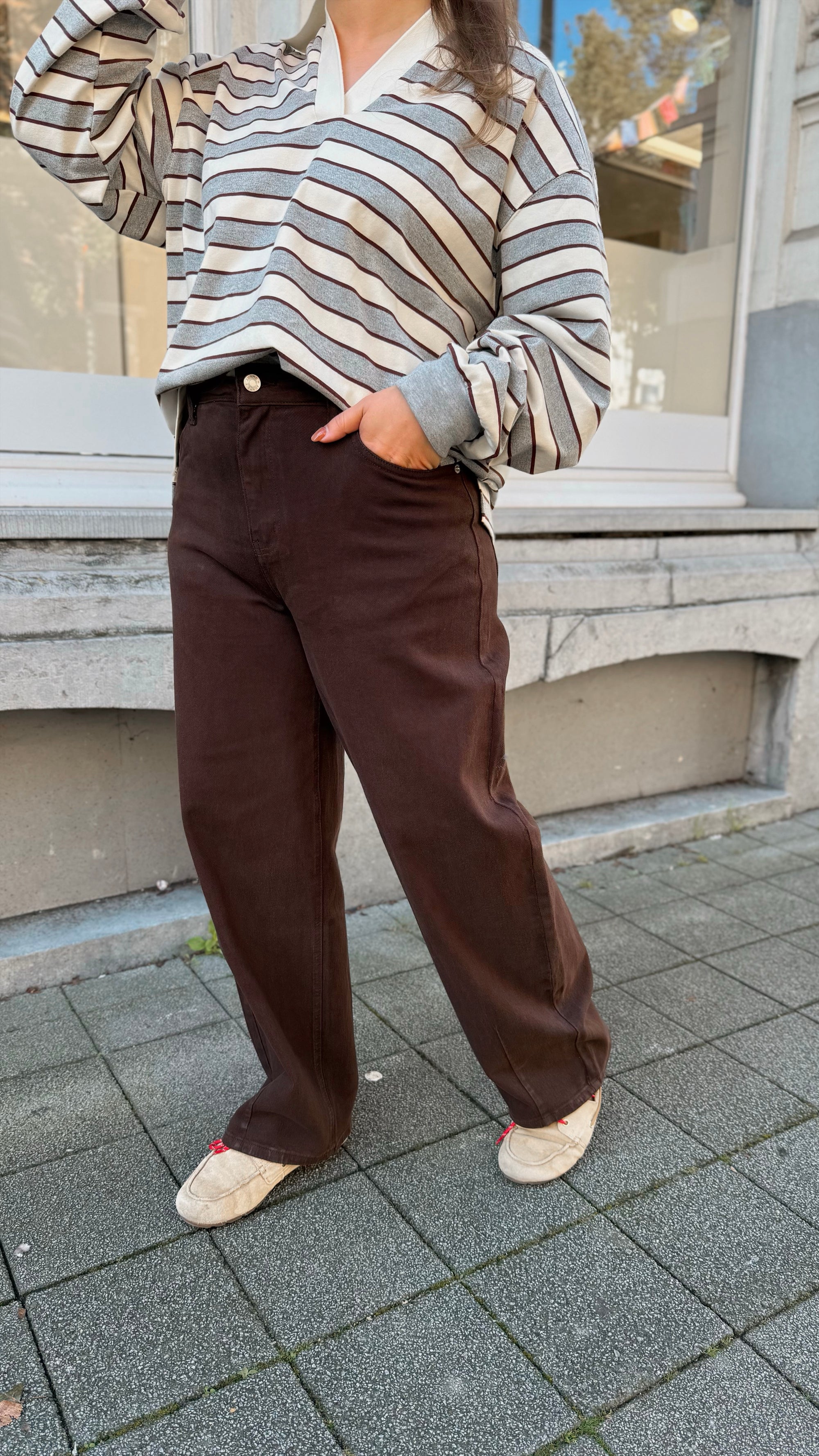 Ditte barrel jeans - brown