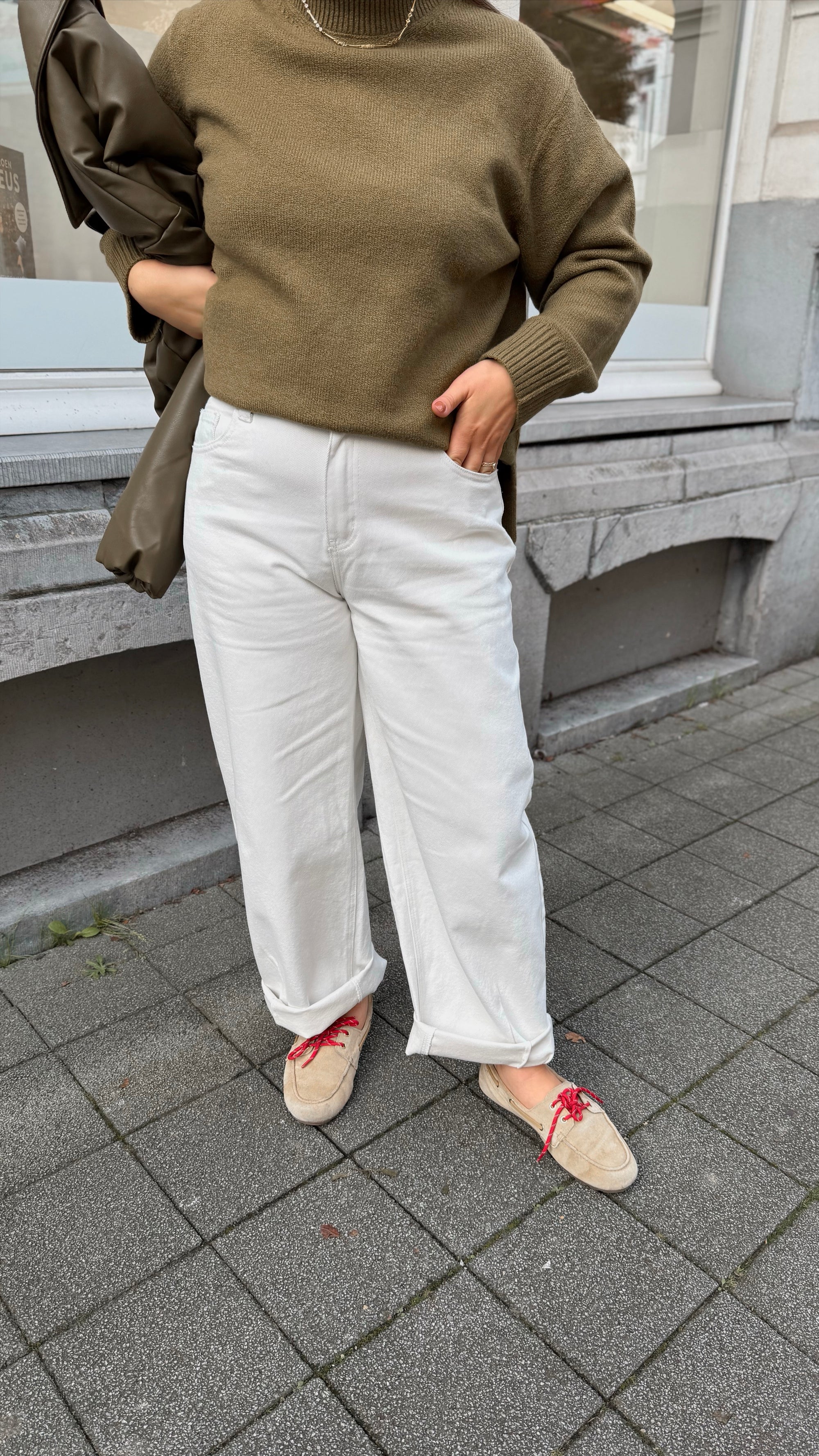 Ditte barrel jeans - white