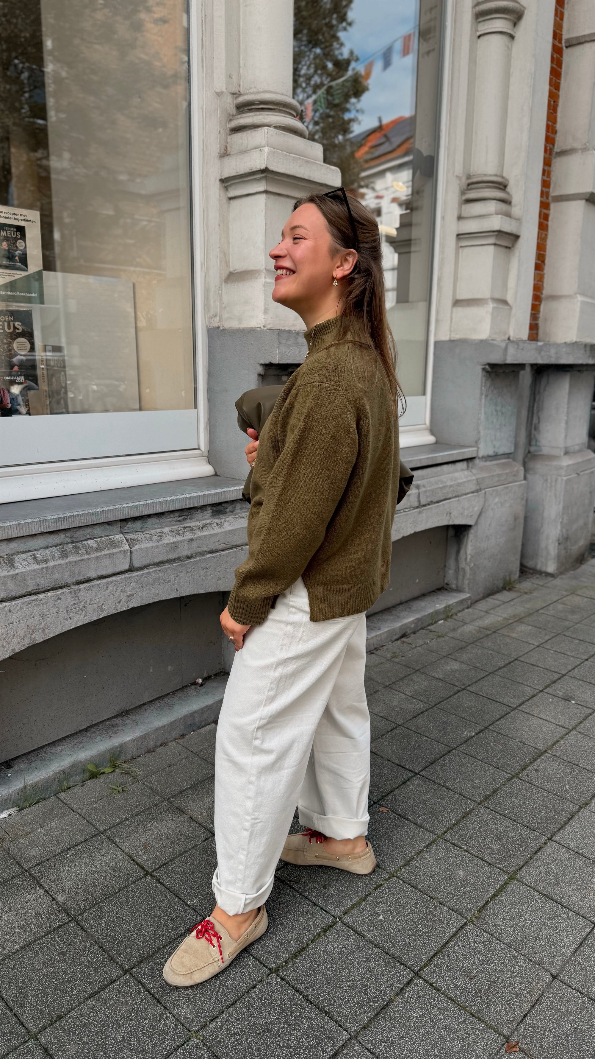 Ditte barrel jeans - white
