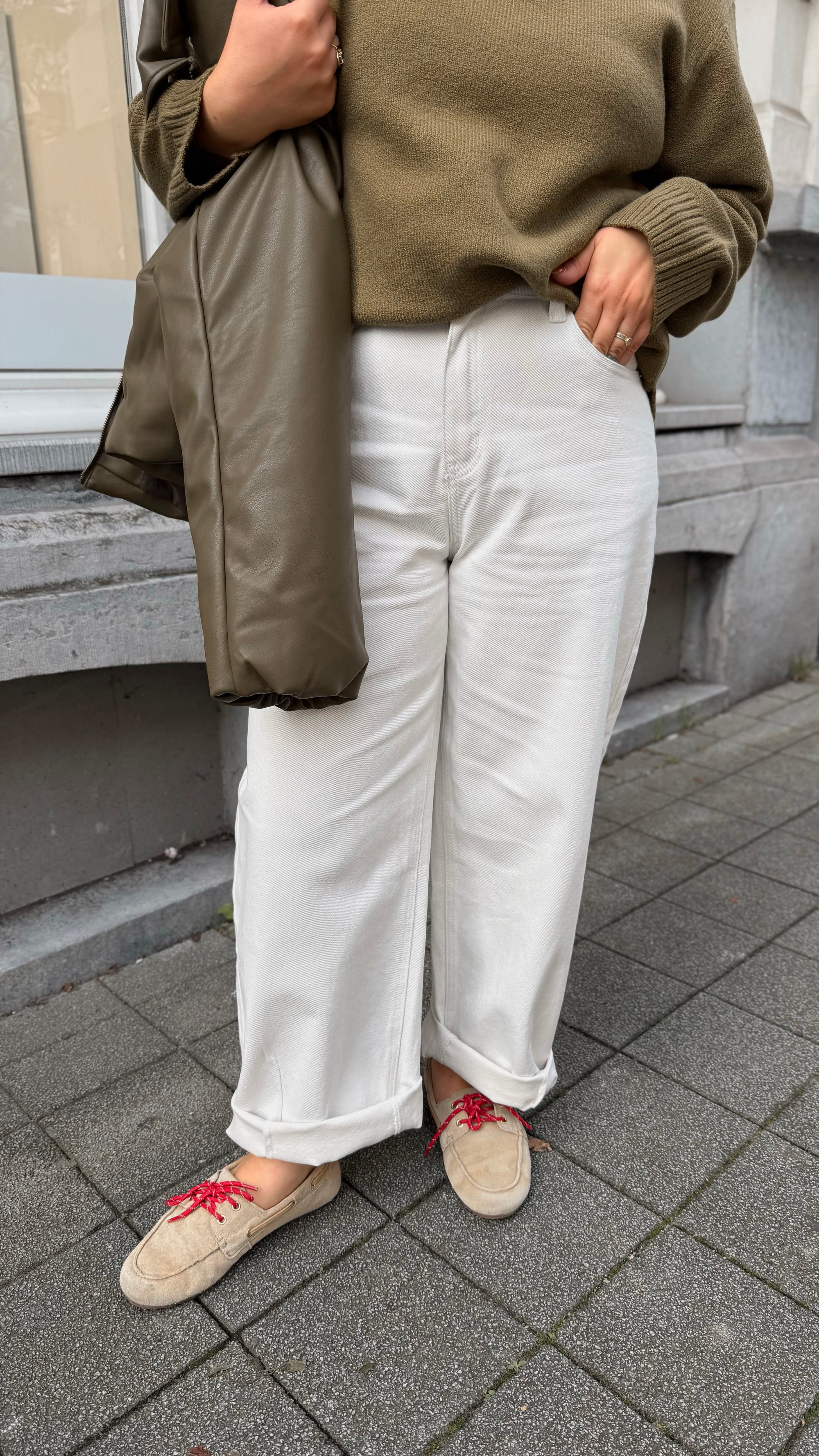 Ditte barrel jeans - white