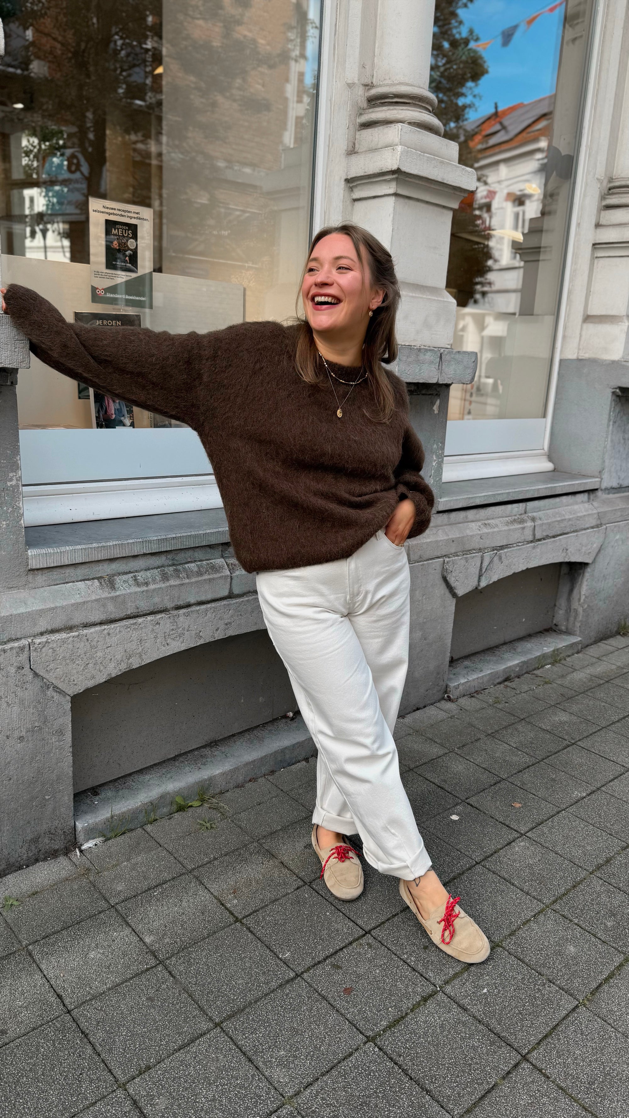 Ditte barrel jeans - white