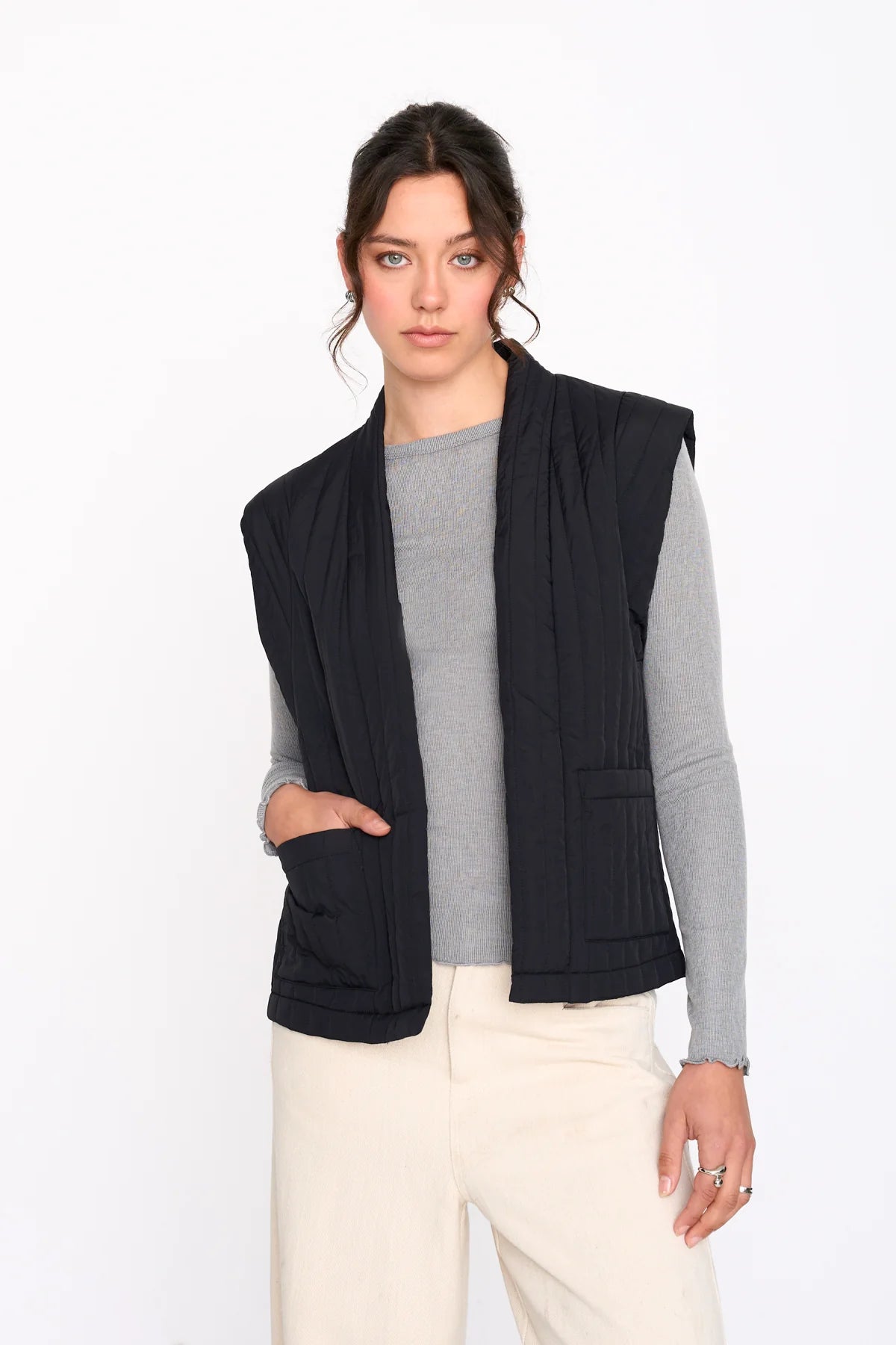 Mila padded gilet black