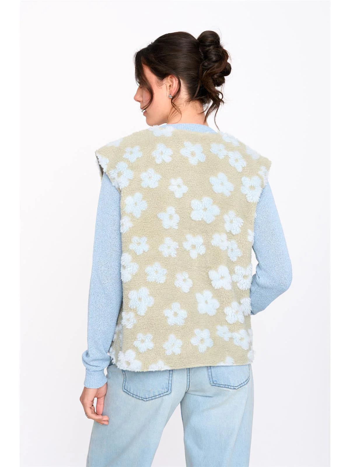 Daisy teddy gilet green